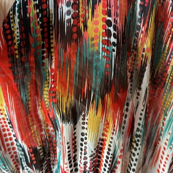 SUSAN LAWRENCE Sheer Flowy Colorful Poncho Coverup - Picture 6 of 7